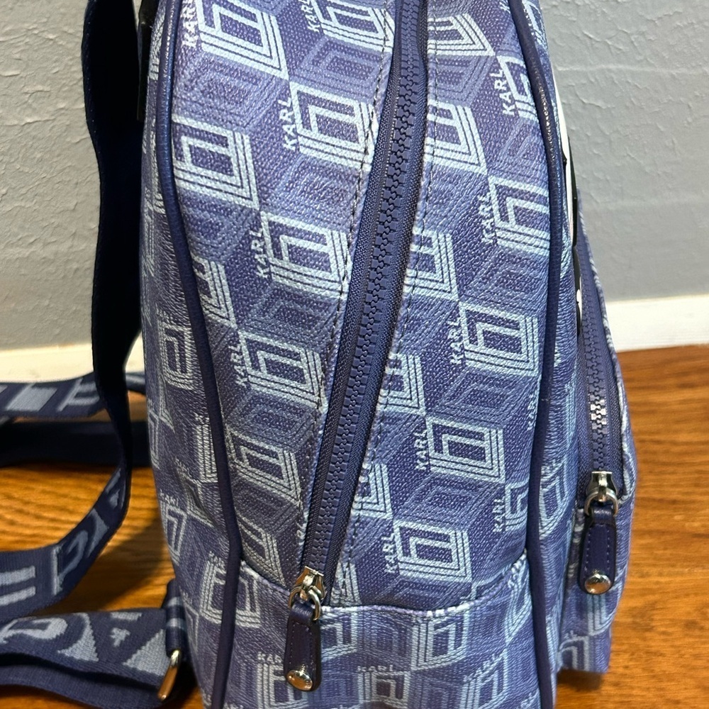 NWT KARL LAGERFELD Paris Backpack Indigo One Size - Picture 13 of 15